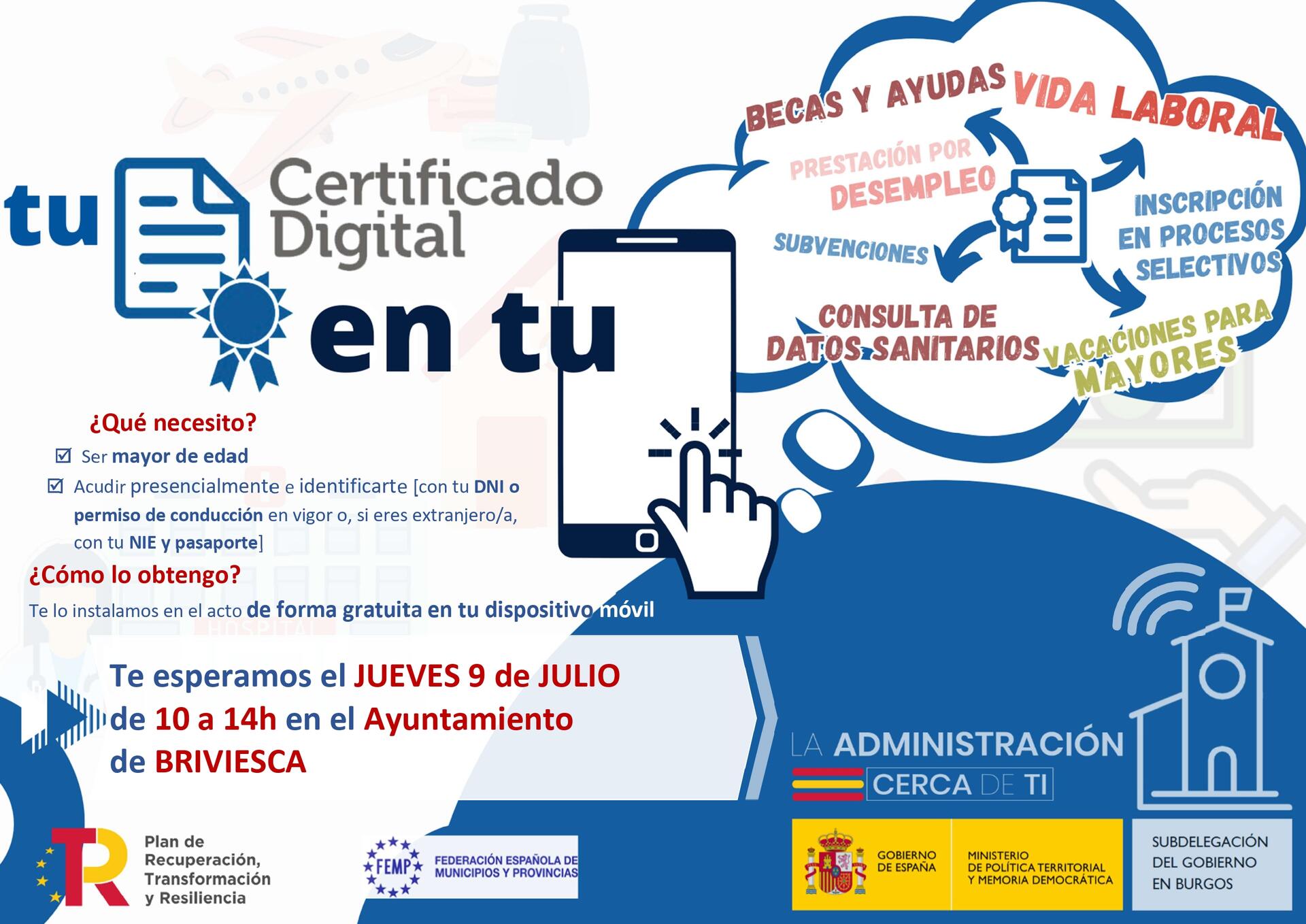 Certificado Digital en Briviesca - 9 de julio